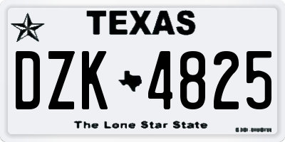 TX license plate DZK4825