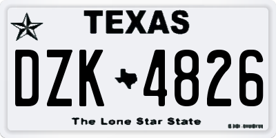 TX license plate DZK4826