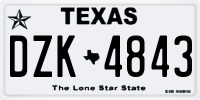 TX license plate DZK4843