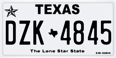 TX license plate DZK4845