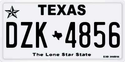 TX license plate DZK4856