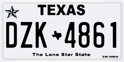 TX license plate DZK4861