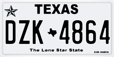 TX license plate DZK4864