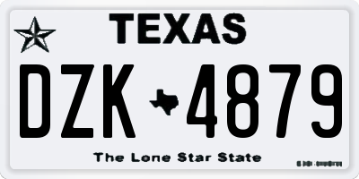 TX license plate DZK4879
