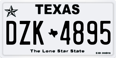 TX license plate DZK4895