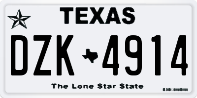 TX license plate DZK4914
