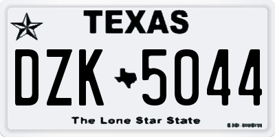 TX license plate DZK5044