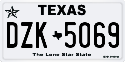 TX license plate DZK5069
