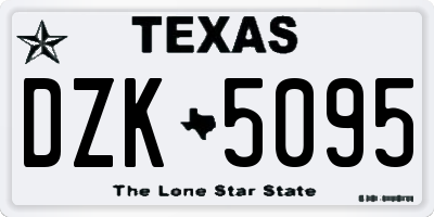 TX license plate DZK5095