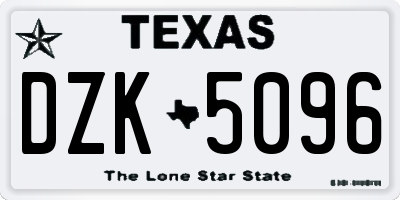 TX license plate DZK5096