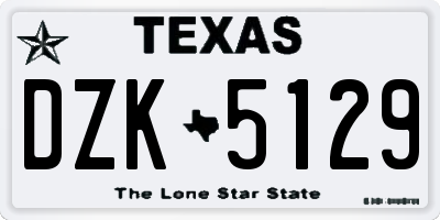 TX license plate DZK5129