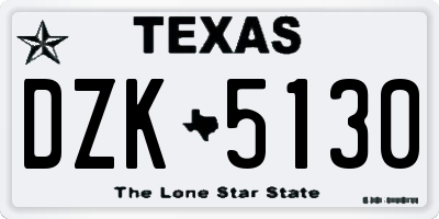TX license plate DZK5130