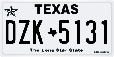 TX license plate DZK5131