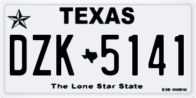 TX license plate DZK5141