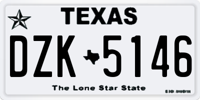 TX license plate DZK5146