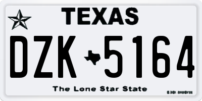 TX license plate DZK5164