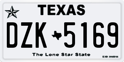 TX license plate DZK5169