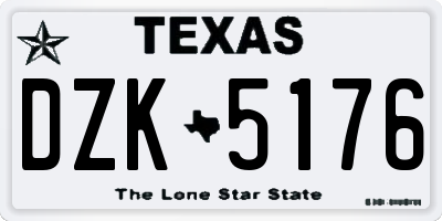 TX license plate DZK5176
