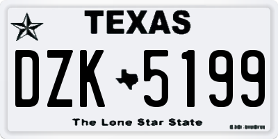 TX license plate DZK5199