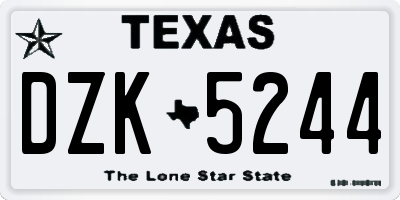 TX license plate DZK5244