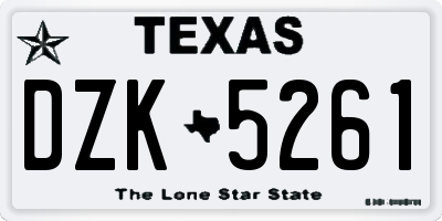 TX license plate DZK5261