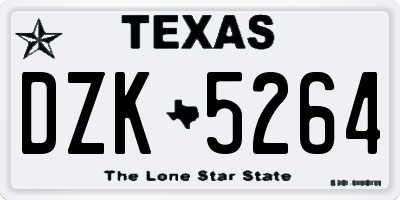 TX license plate DZK5264