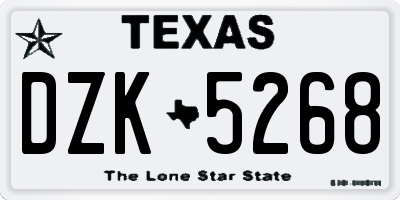 TX license plate DZK5268
