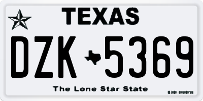 TX license plate DZK5369