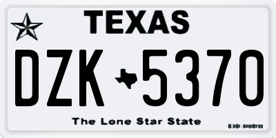 TX license plate DZK5370