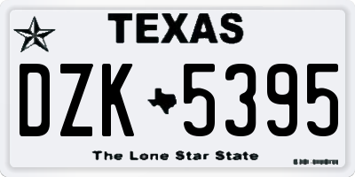 TX license plate DZK5395
