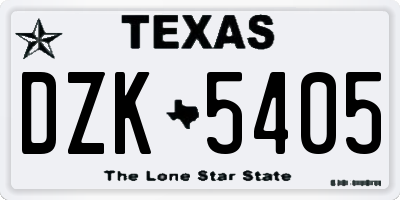TX license plate DZK5405