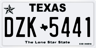 TX license plate DZK5441