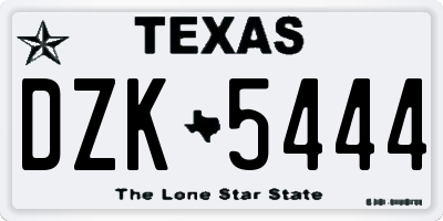 TX license plate DZK5444