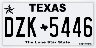 TX license plate DZK5446