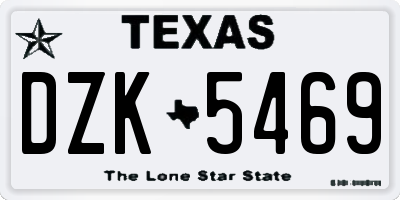 TX license plate DZK5469
