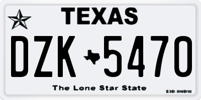 TX license plate DZK5470