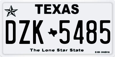 TX license plate DZK5485
