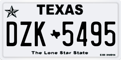 TX license plate DZK5495