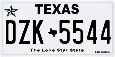TX license plate DZK5544