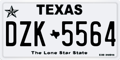 TX license plate DZK5564