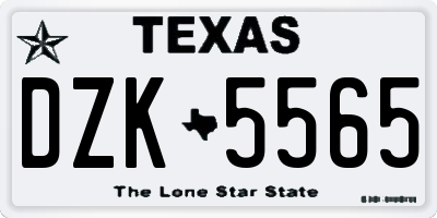 TX license plate DZK5565