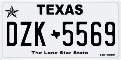 TX license plate DZK5569