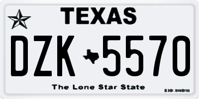 TX license plate DZK5570