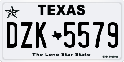 TX license plate DZK5579