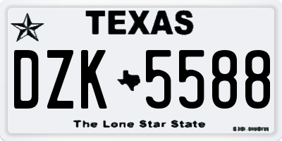 TX license plate DZK5588