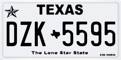 TX license plate DZK5595