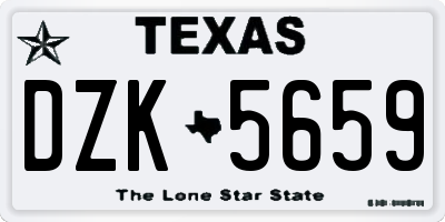 TX license plate DZK5659