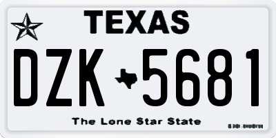 TX license plate DZK5681