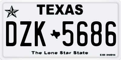 TX license plate DZK5686