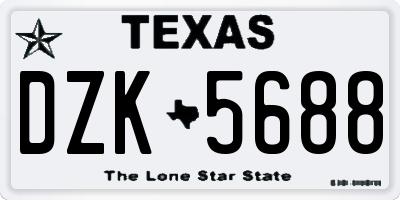 TX license plate DZK5688